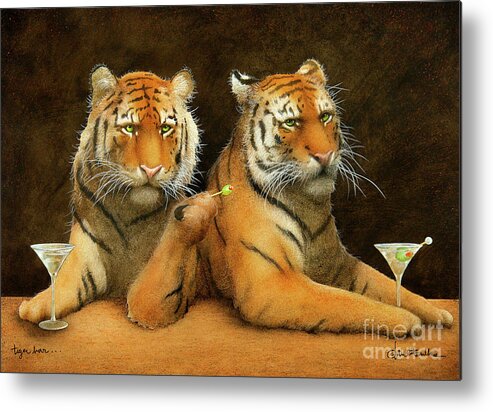 Tiger Bar Metal Print featuring the painting Tiger Bar by Will Bullas