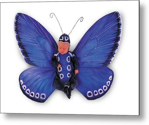 Butterfly Metal Print featuring the photograph Tiny Butterfly #5 by Anne Geddes