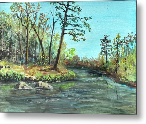 Towaliga River Metal Print featuring the painting Towaliga River by Larry Whitler