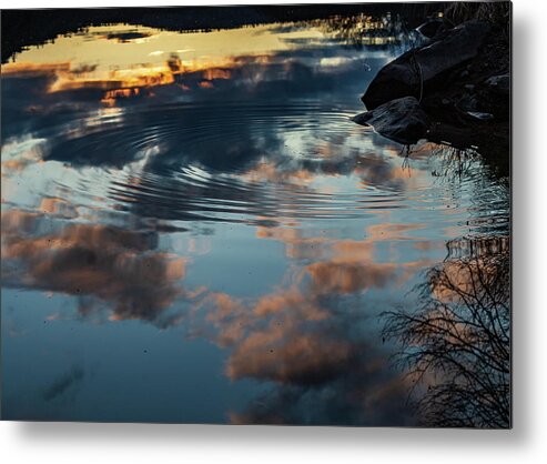 Catskills Metal Print featuring the photograph Upper Delaware River at Sunset by Amelia Pearn