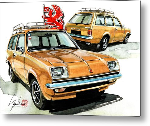 Vauxhall Metal Print featuring the painting Vauxhall Chevette by Yoshiharu Miyakawa