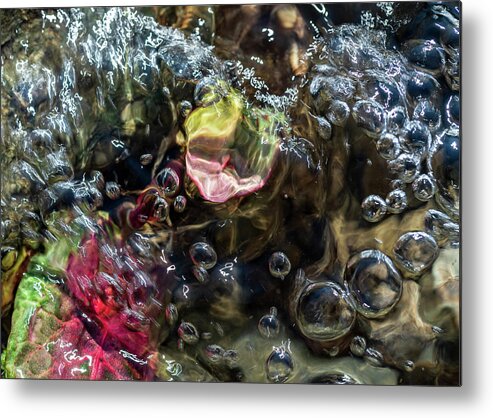 Sea Metal Print featuring the photograph Water Bubbles by Amelia Pearn