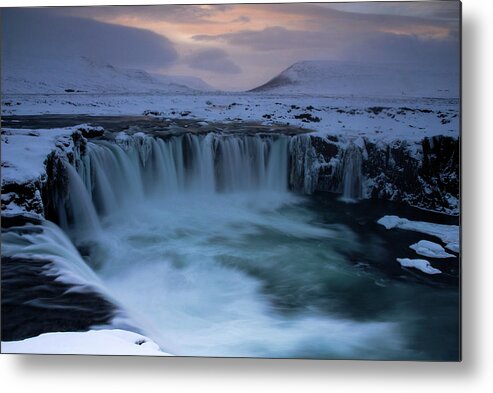 Godafoss Metal Print featuring the photograph North Of Eden - Godafoss Waterfall, Iceland by Earth And Spirit