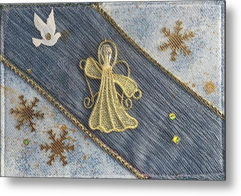 Wings Metal Print featuring the mixed media Wings by Vivian Aumond