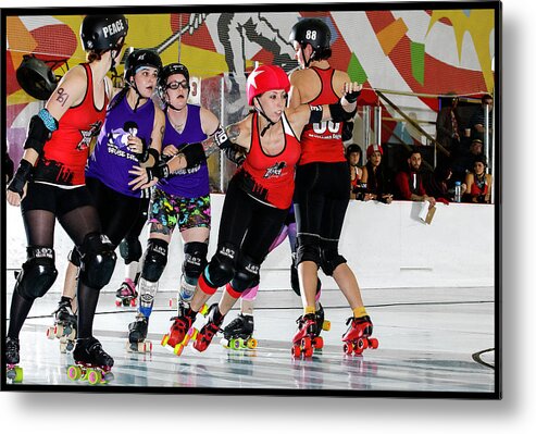 Roller Derby Metal Print featuring the photograph Women Who Fly #12 by Christopher W Weeks