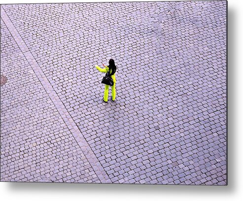 Street Metal Print featuring the photograph Yellow Spot by Thomas Schroeder
