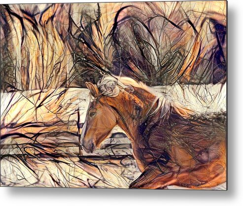 Palomino Metal Print featuring the digital art Young Prince 1 by Listen To Your Horse