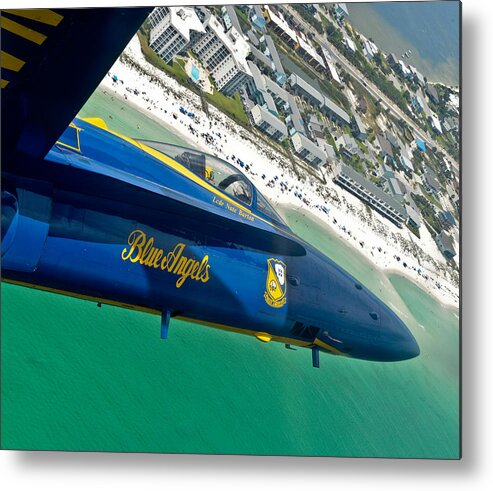 Sailors Metal Print featuring the photograph Blue Angels over Pensacola Beach by JC Findley