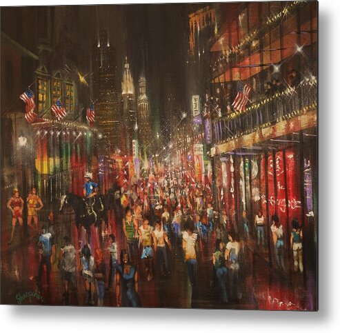 Bourbon Street Metal Print featuring the painting Bourbon Street Baby by Tom Shropshire