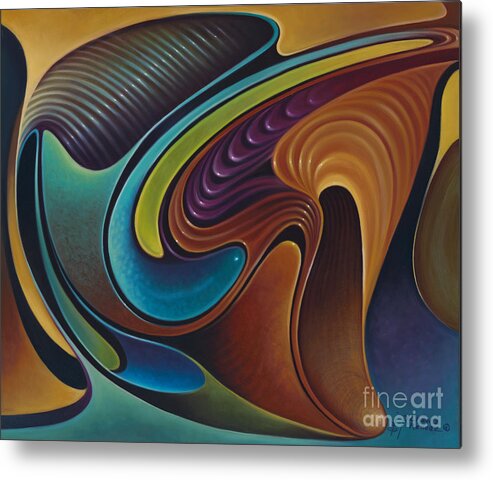  Multi-color Metal Print featuring the painting Dynamic Series #18 by Ricardo Chavez-Mendez