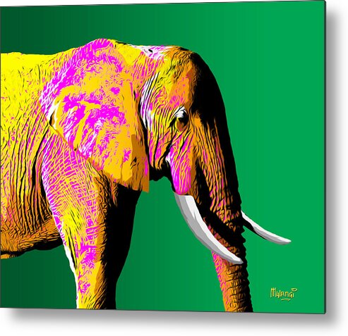 Safari Metal Print featuring the digital art Elephant Beauty by Anthony Mwangi