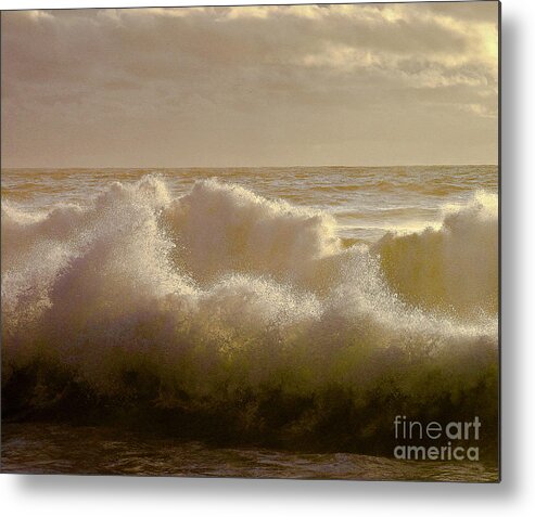 Ocean Metal Print featuring the photograph Sunset Storm Surf by David Doucot