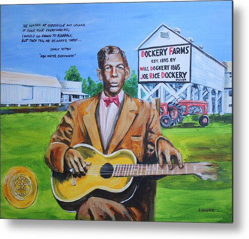 Charlie Patton Metal Print featuring the painting Charlie Patton by Karl Wagner