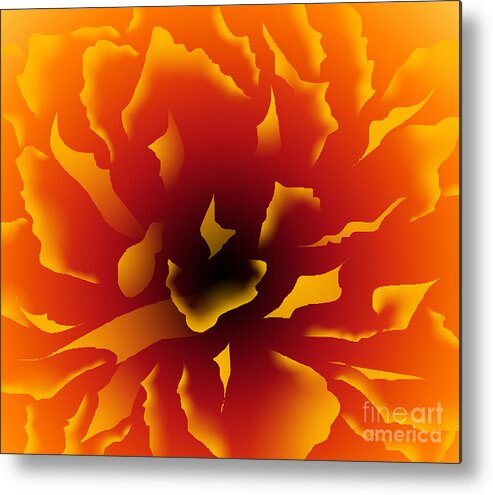 Peony Metal Print featuring the digital art Fire Peony by Alice Chen