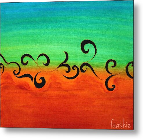 Waves Metal Print featuring the painting Summer waves by Faashie Sha