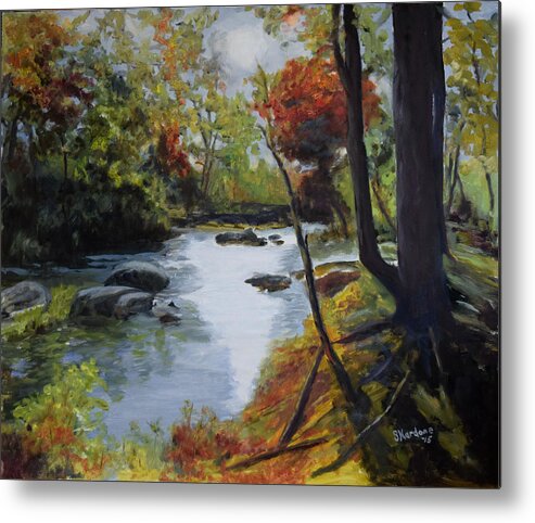 Woods Metal Print featuring the painting Virginia Lovely Stream by Sandra Nardone