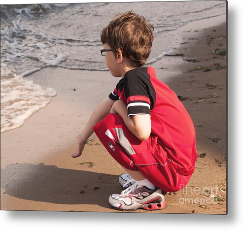 Little Boy Metal Print featuring the photograph A Little Boy's Wave by M Three Photos