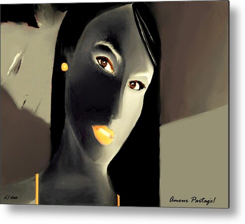 Fineartamerica.com Metal Print featuring the painting Amour Partage Love Shared 10 by Diane Strain