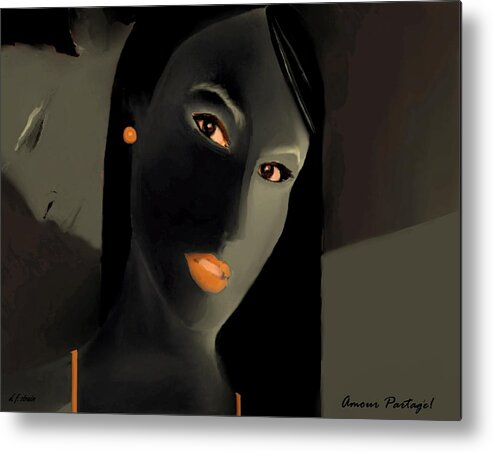  Fineartamerica.com Metal Print featuring the painting Amour Partage Love Shared 11 by Diane Strain