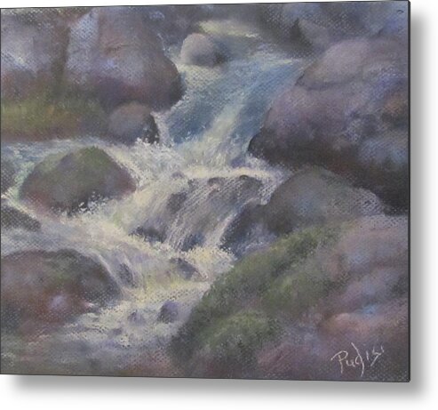 Creek Metal Print featuring the pastel Cascade by Bill Puglisi