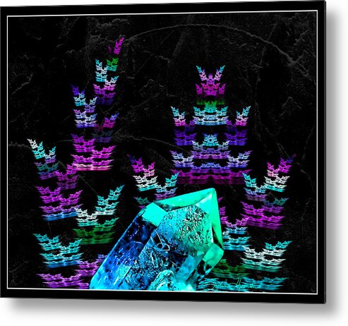 Blue Fractal Metal Print featuring the photograph Crystalize by Sylvia Thornton