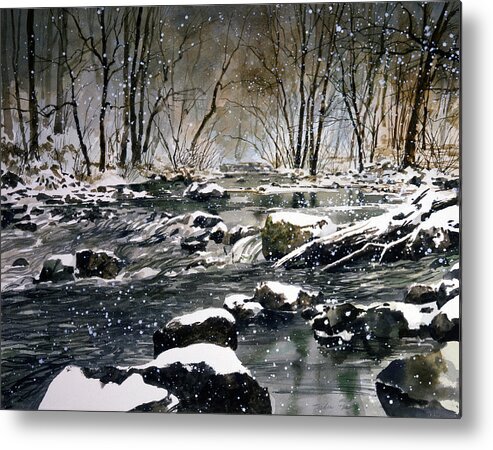 Landscape Metal Print featuring the painting Day Before Christmas by Tom Wooldridge