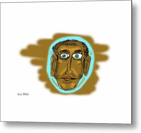 Face Metal Print featuring the mixed media Face by Paul Fields