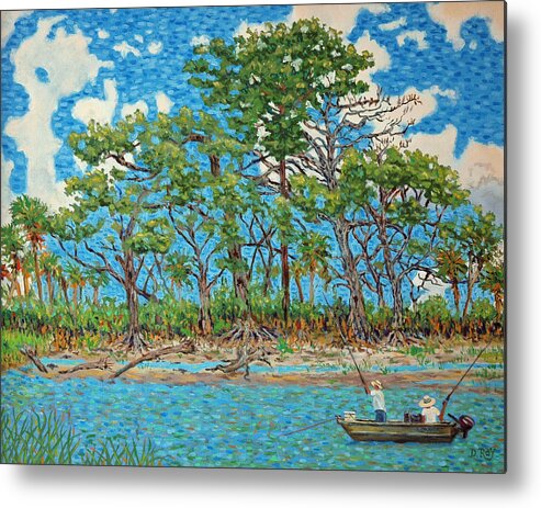 Fishing Metal Print featuring the painting Fishing Near Frogmore by Dwain Ray