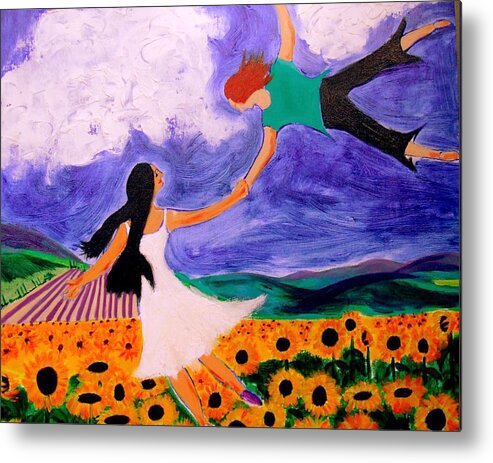 Symbolism Metal Print featuring the painting Flight of Fancy by Rusty Gladdish