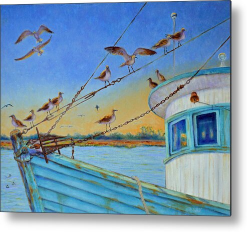  South Carolina Metal Print featuring the painting Frogmore Shrimp Birds by Dwain Ray