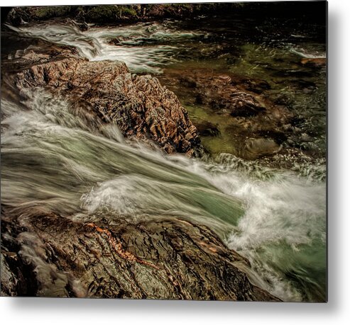 Water Metal Print featuring the photograph Green Stream by Dave Bosse