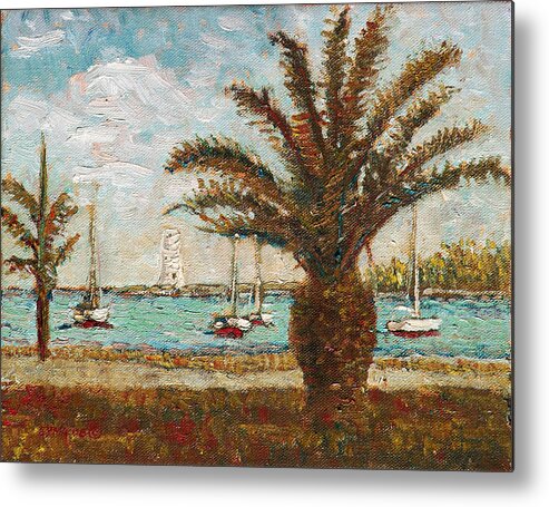 Marsh Harbour Metal Print featuring the painting Harbour View - Nassau by Ritchie Eyma