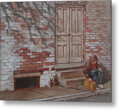 Homeless Metal Print featuring the painting Homeless by Tony Caviston