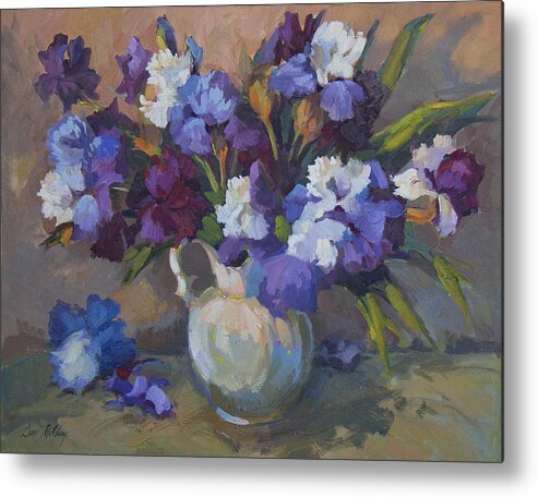 Irises Metal Print featuring the painting Irises by Diane McClary