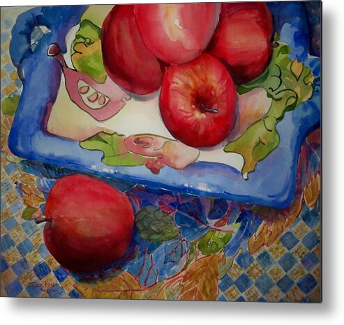 Apples Metal Print featuring the painting Les Pommes by Sue Kemp