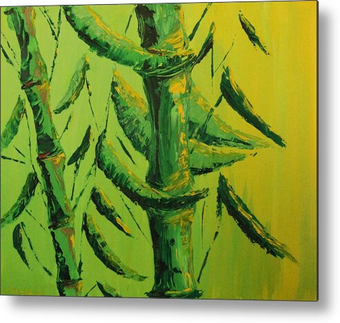 Bamboo Metal Print featuring the painting Lime-Boo by Timothy Flores