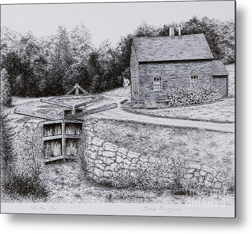 Lock 12 Metal Print featuring the painting Lock 12 by Tony Ruggiero