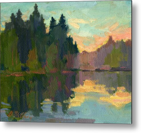 Martha Lake Metal Print featuring the painting Martha Lake by Diane McClary