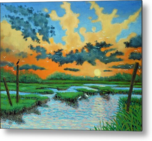 Sunset Metal Print featuring the painting Mt. Pleasant Sunset by Dwain Ray