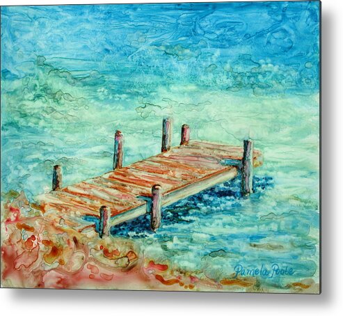 Pier Metal Print featuring the painting Pier Artistry by Pamela Poole