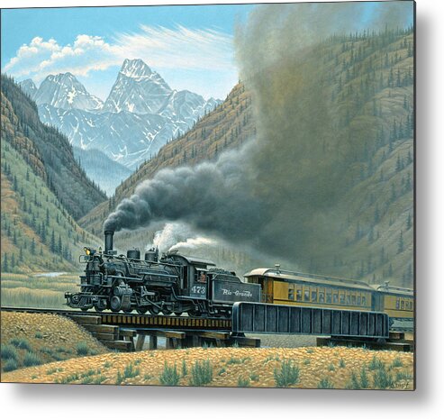 Landscape Metal Print featuring the painting Pulling for Silverton by Paul Krapf