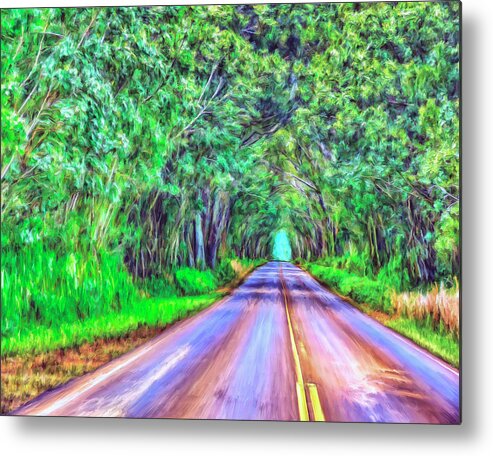 Tree Tunnel Metal Print featuring the painting Tree Tunnel Kauai by Dominic Piperata