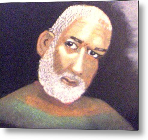 Pastel Metal Print featuring the painting Brother Man by Lorna Lorraine