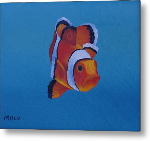 Clownfish Paintings Metal Print featuring the painting Clownfish by Michael Allen