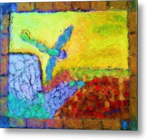 Dragonfly Metal Print featuring the digital art Dragonfly by Lessandra Grimley