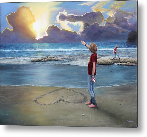 Sunrise Beach Metal Print featuring the painting My Father's Ashes by Richard Barone