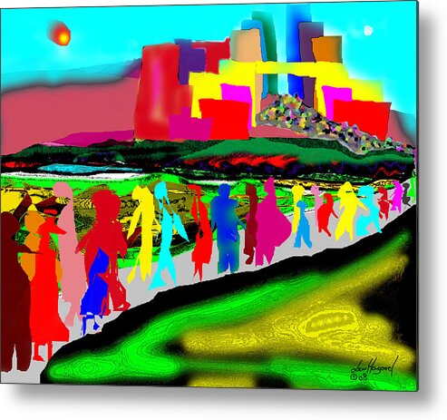 Cityscape Metal Print featuring the digital art Pilgrimage by Lew Hagood