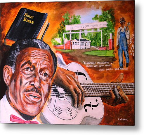 Son House Metal Print featuring the painting Son House by Karl Wagner