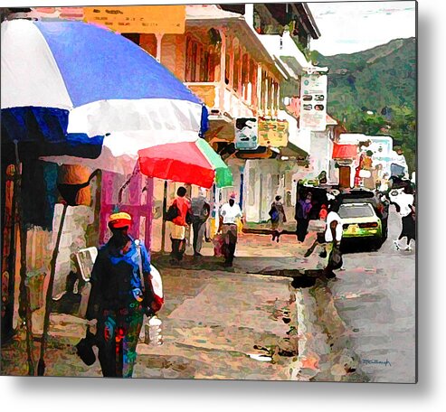 Rosea Metal Print featuring the photograph Street Scene in Rosea Dominica filtered by Duane McCullough