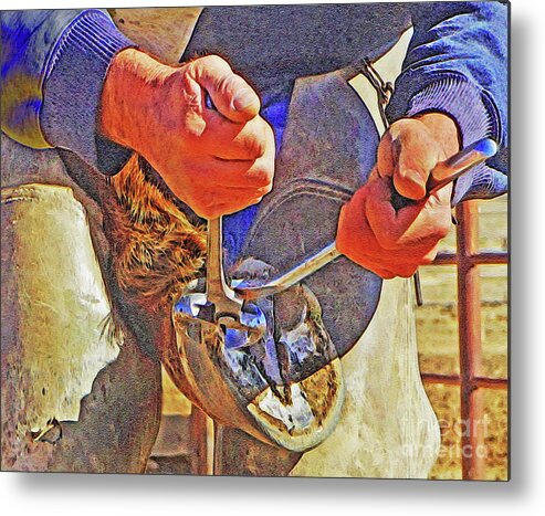  Metal Print featuring the photograph Working Hands #1 by Terril Heilman